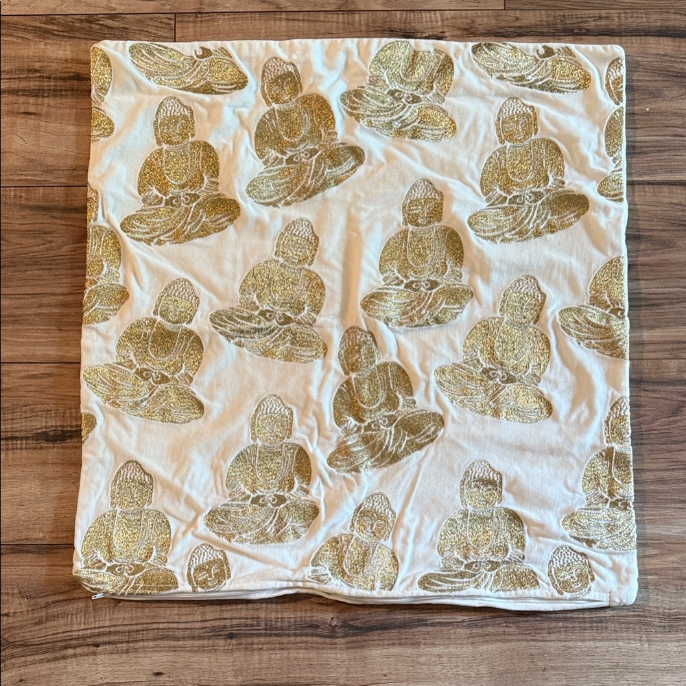 USED Z Gallerie Gold and Cream Accent Pillow